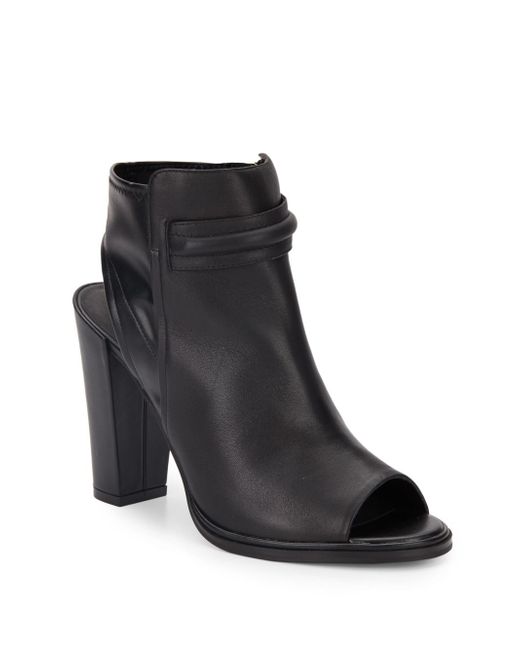 Kenneth cole Sydney Leather Open-toe Booties in Black
