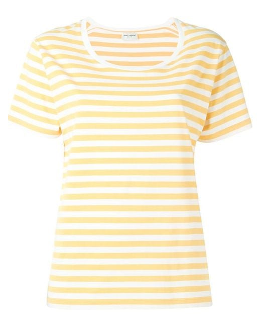 Saint laurent Striped T-shirt in Yellow (YELLOW & ORANGE) - Save 20% | Lyst