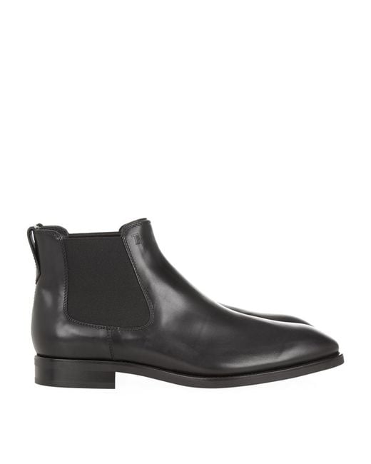 Tod's Leather Chelsea Boot in Black for Men | Lyst