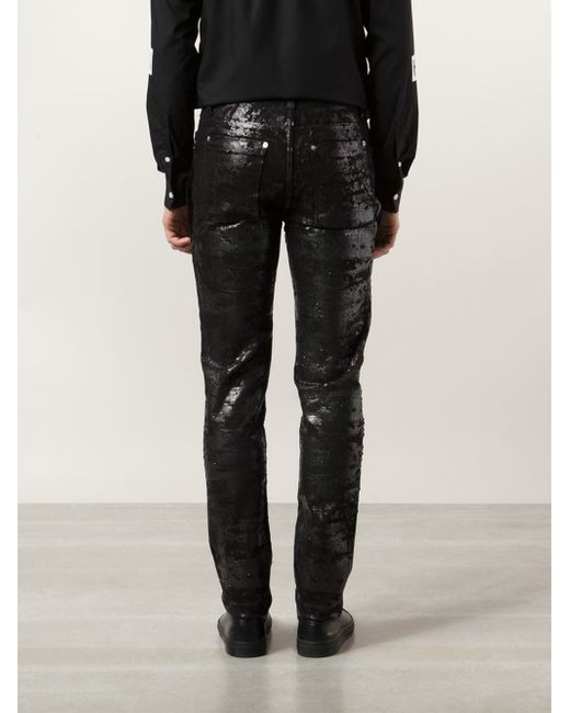 Hood by air 'erosion' Glitter Jeans in Black for Men | Lyst