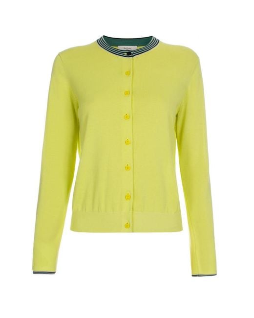 Paul smith Women's Chartreuse Cotton Cardigan With Textured Trims in ...