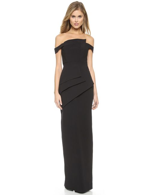 Black halo Eve La Reina Gown in Black | Lyst