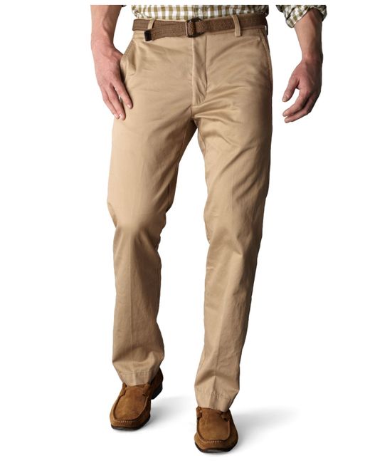 Download Dockers Signature Khaki Slim Fit Flat Front Pants in Khaki ...