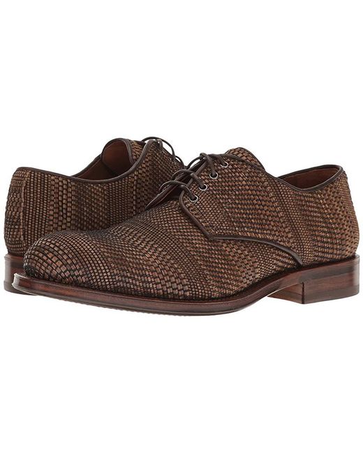 Aquatalia Vance (dark Brown Woven Leather) Lace Up Casual