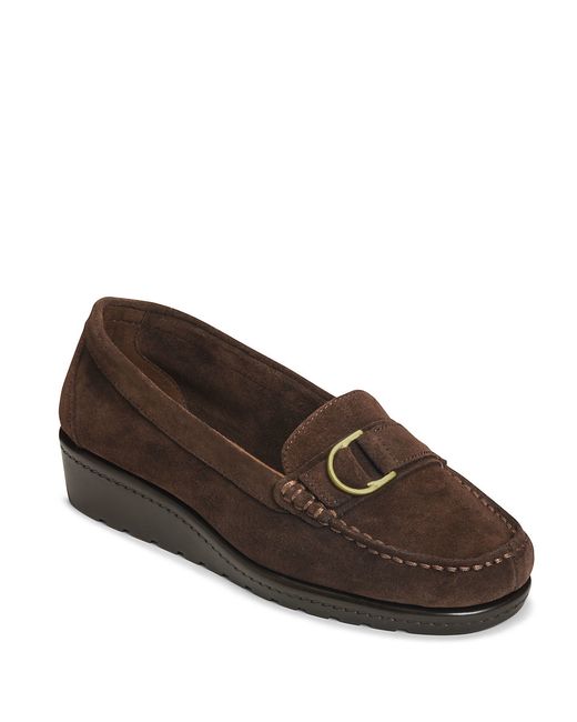 parisian loafers aerosoles parisian suede wedge loafers in brown brown parisian loafers aerosoles parisian suede wedge loafers in brown brown