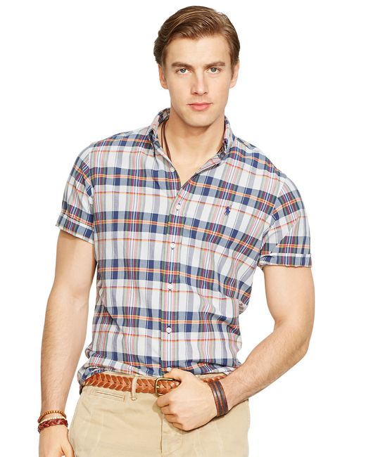 Polo ralph lauren Men's Short-sleeved Madras Shirt in Multicolor for ...