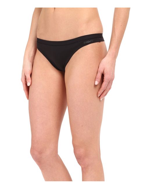 Dkny Cotton No Vpl Thong in Black | Lyst