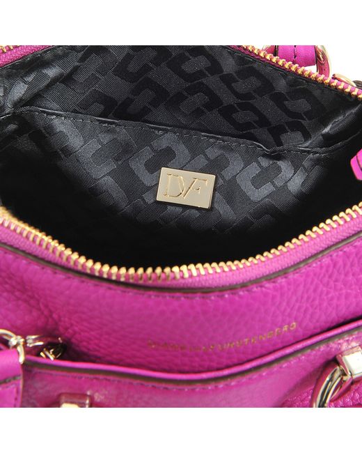 diane furstenberg mini duffle deergrained leather bag in pink lyst diane furstenberg mini duffle deergrained leather bag in pink lyst