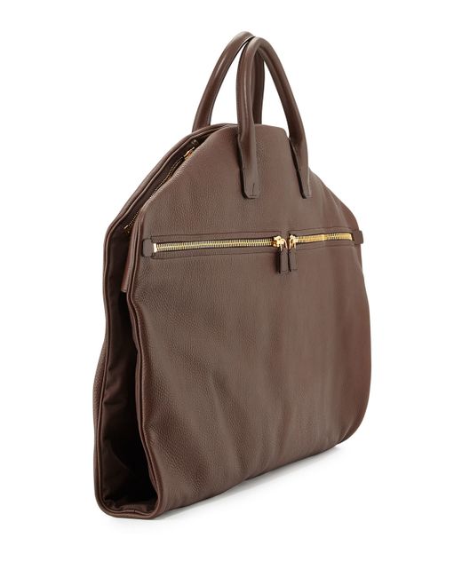 Brown Leather Garment Bag | IUCN Water