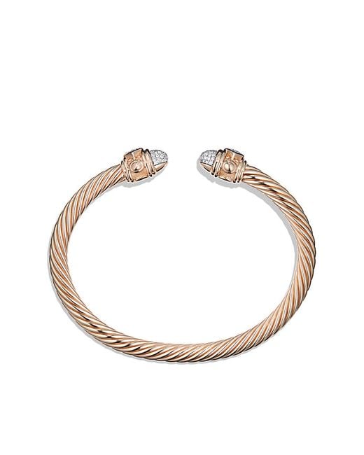 David yurman Renaissance Bracelet With Diamonds In 18k Rose Gold, 5mm ...