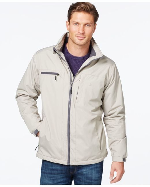 Izod Fleecelined Windbreaker Jacket in Beige for Men (Stone) Save 47