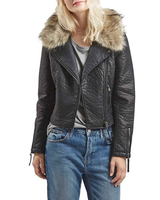 Topshop faux leather jacket