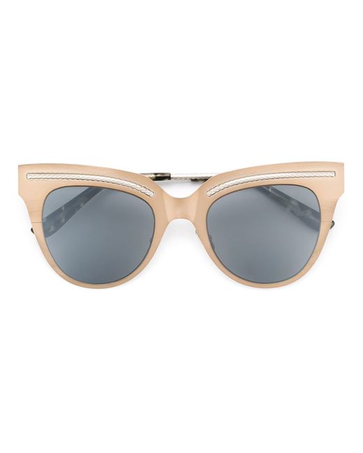 Bottega veneta Cat Eye Frame Sunglasses in Silver ...