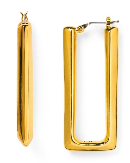 Diane von Furstenberg | Gold Rectangle Hoop Earrings | Lyst