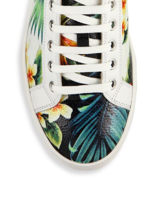 Christian louboutin Seava Hawaaii-print Leather Sneakers in ...