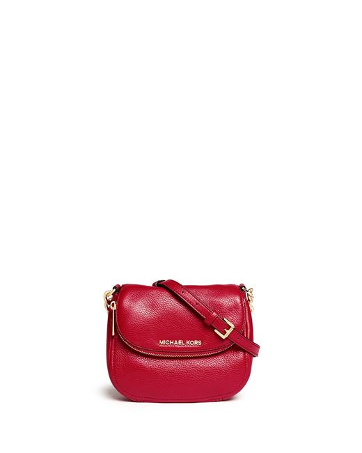 Michael kors &#39;bedford&#39; Small Saffiano Leather Crossbody Bag in Red | Lyst