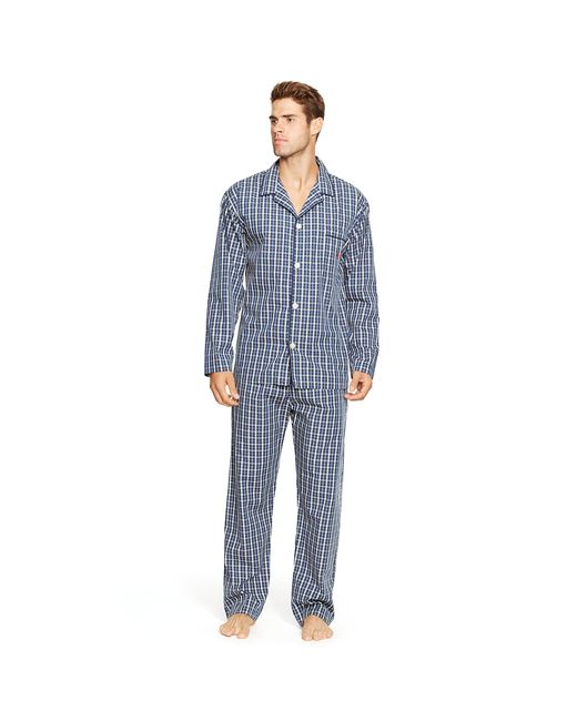 Polo Ralph Lauren | Blue Plaid Cotton Pajama Shirt | Lyst