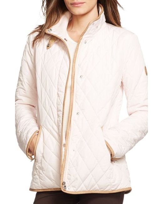 Lauren by ralph lauren Faux-Leather-Trimmed Quilted Jacket ...
