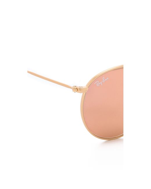 Ray-ban Icons Mirrored Sunglasses in Pink (Matte Gold