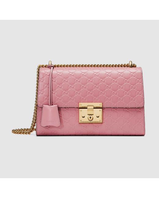 Padlock Gucci Signature Leather Shoulder Bag