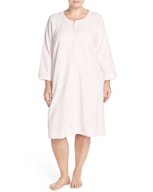 Download Carole hochman Designs Zip Front Waffle Knit Robe in Pink ...