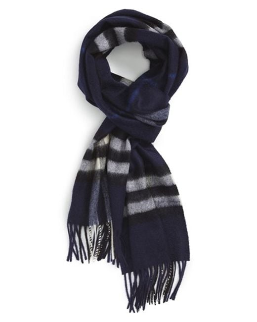 Burberry 'giant Icon' Cashmere Scarf in Blue for Men Lyst