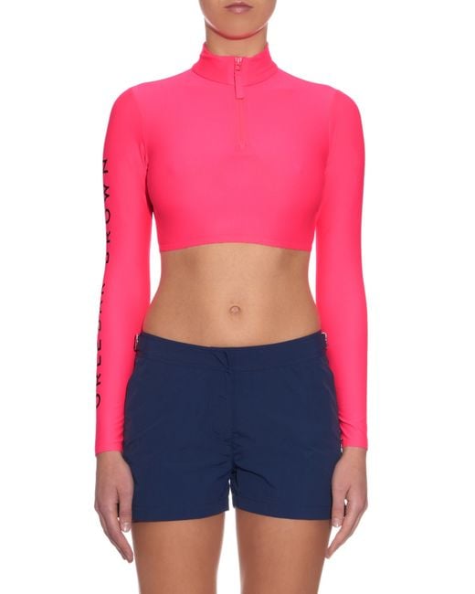 Orlebar brown Gia Cropped Rashguard Top in Pink Lyst