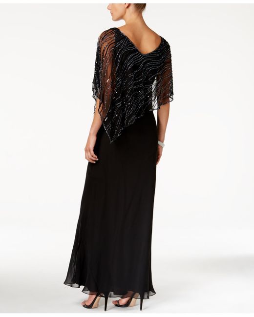 beaded v neck gown