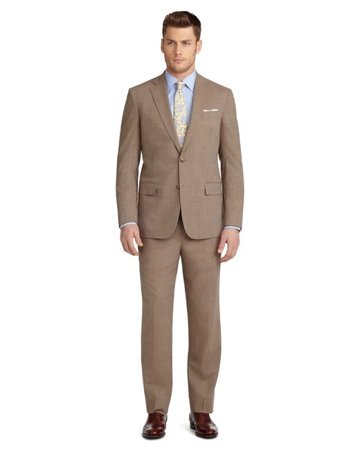 Brooks brothers Brookscool® Madison Fit Tic Suit in Brown for Men (tan ...