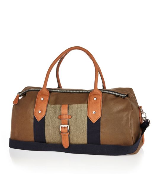 River island Brown Canvas Work Bag in Brown for Men - Save 38% | Lyst
