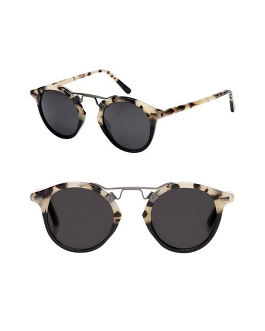 Krewe &#39;st. Louis&#39; 46mm Sunglasses - Oyster/ Black/ Polarized in Black | Lyst