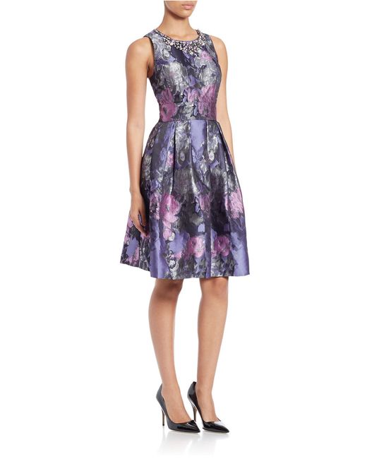 Eliza j Floral-print Fit-and-flare Dress - Save 20% | Lyst