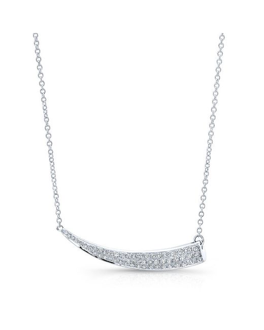 Lyst Anne Sisteron 14kt White Gold Diamond Sideways Horn Necklace Anne Sisteron Metallic 14kt White Gold Diamond Sideways Horn Necklace Lyst