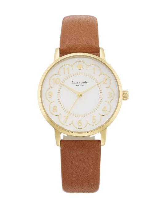 Kate spade Scallop Metro Watch in Gold (brown) Lyst