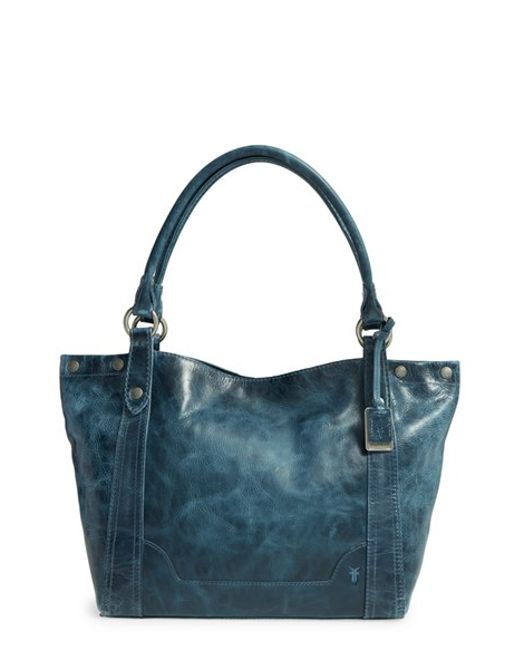 Frye &#39;melissa&#39; Washed Leather Tote in Blue (JEAN) | Lyst