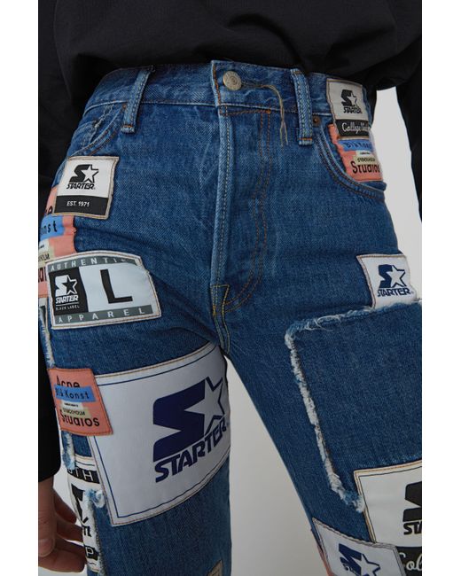 Acne Studios 1997 Collab Patch Mid Blue Classic Jeans in Blue - Lyst