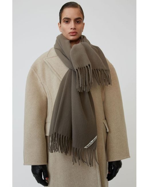 Acne Studios Canada New Mushroom Beige Fringed Scarf in Natural - Lyst