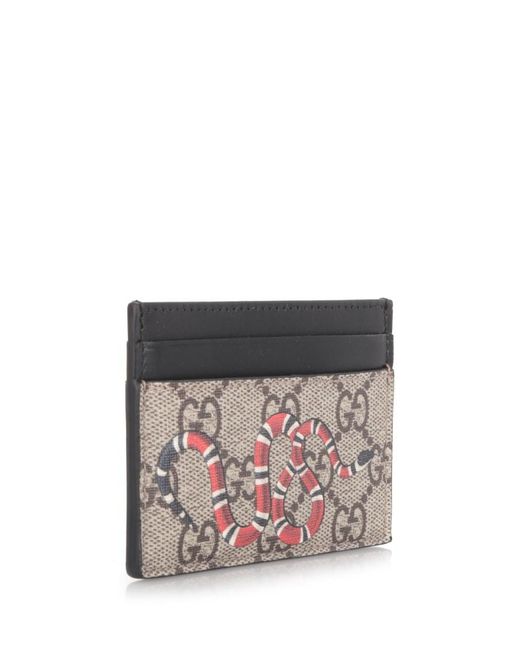 Gucci Snake Print 'gg Supreme' Card Holder in Multicolor Lyst