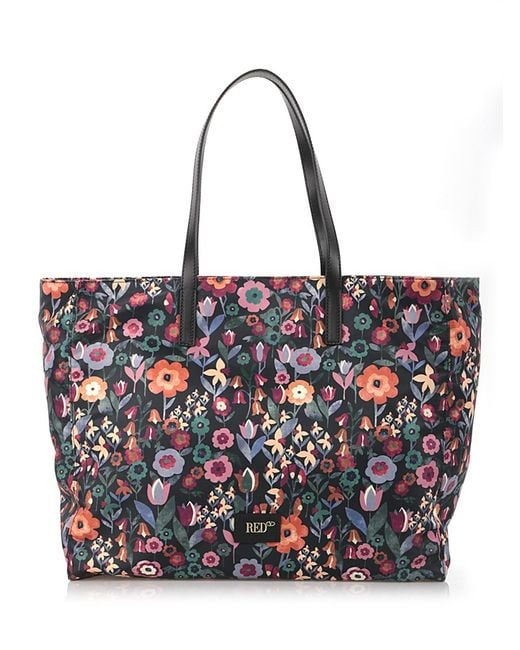 Red valentino Shopping Bag 'fancy Flower' in Multicolor (red) | Lyst