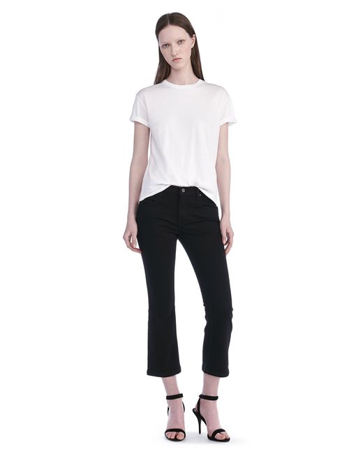 wang stretch boot cut cropped jean in wang stretch boot cut cropped jean in