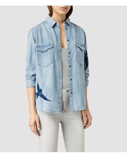 allsaints blue shirt