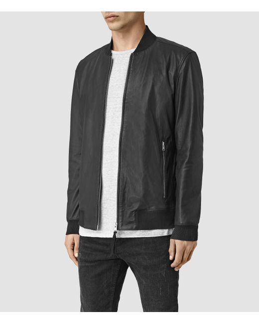 Allsaints Mower Leather Er Jacket In Black For Men Lyst Allsaints Black Mower Leather Er Jacket For Men Lyst