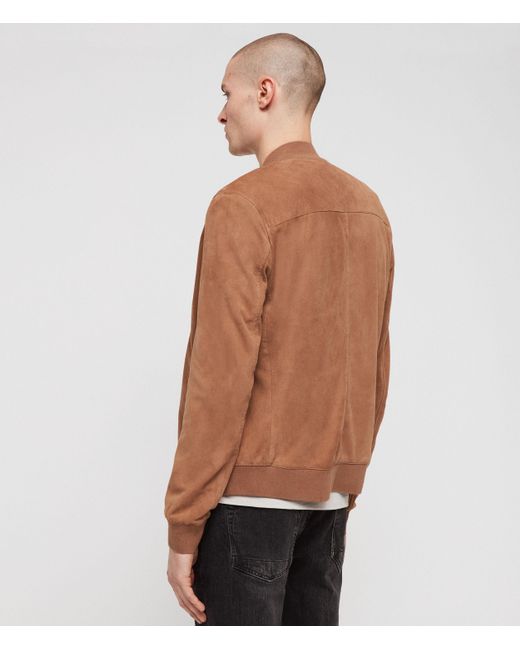 all saints suede bomber jacket