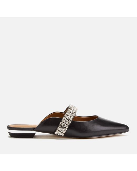 Kurt Geiger Princely Leather Flat Mules in Black - Save 26% - Lyst