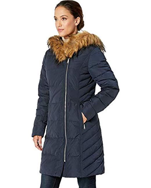 cole haan women's taffeta quilted long down coat