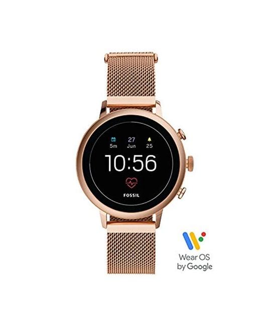 fossil venture hr rose gold