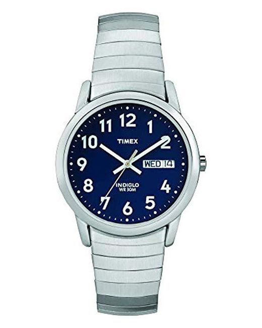 lyst-timex-easy-reader-day-date-expansion-band-watch-in-metallic-for-men