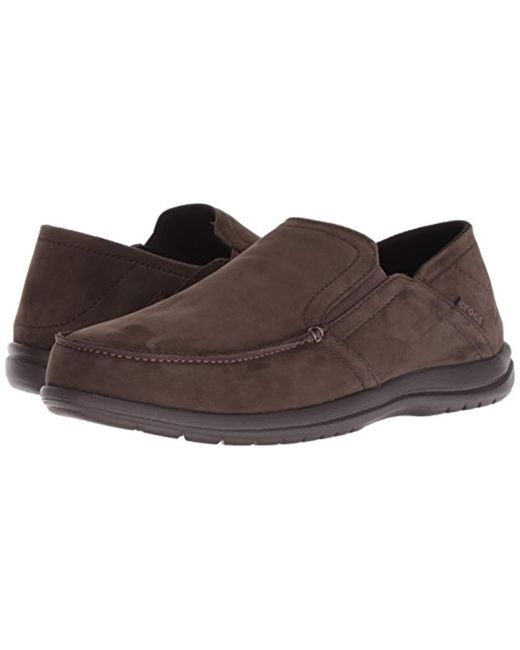 Lyst - Crocs™ Santa Cruz Convertible Leather Slip-on Loafer in Brown ...