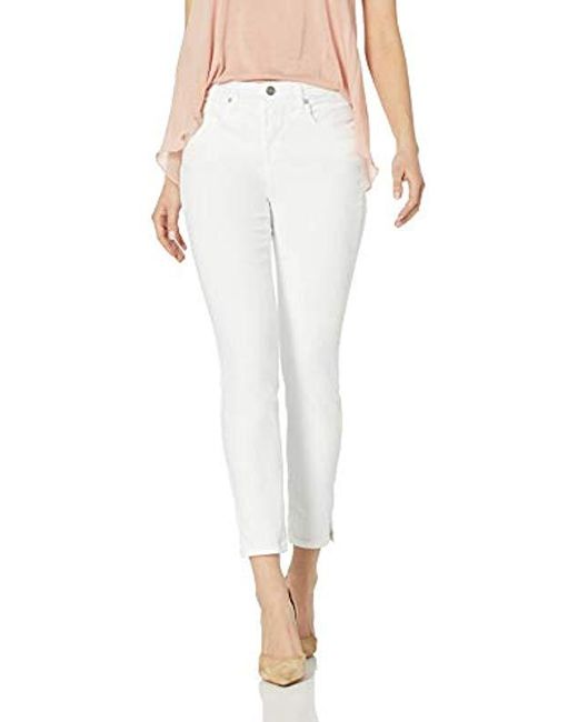 Lyst - NYDJ Ami Skinny Ankle Jeans With Side Slit in White