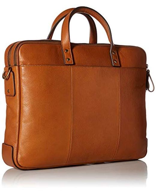 fossil haskell men's briefcase